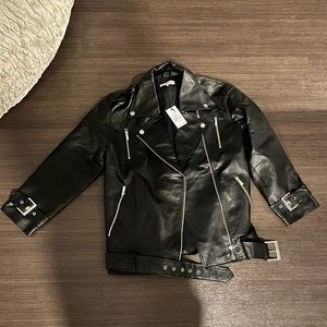 WeWoreWhat oversized leather jacket